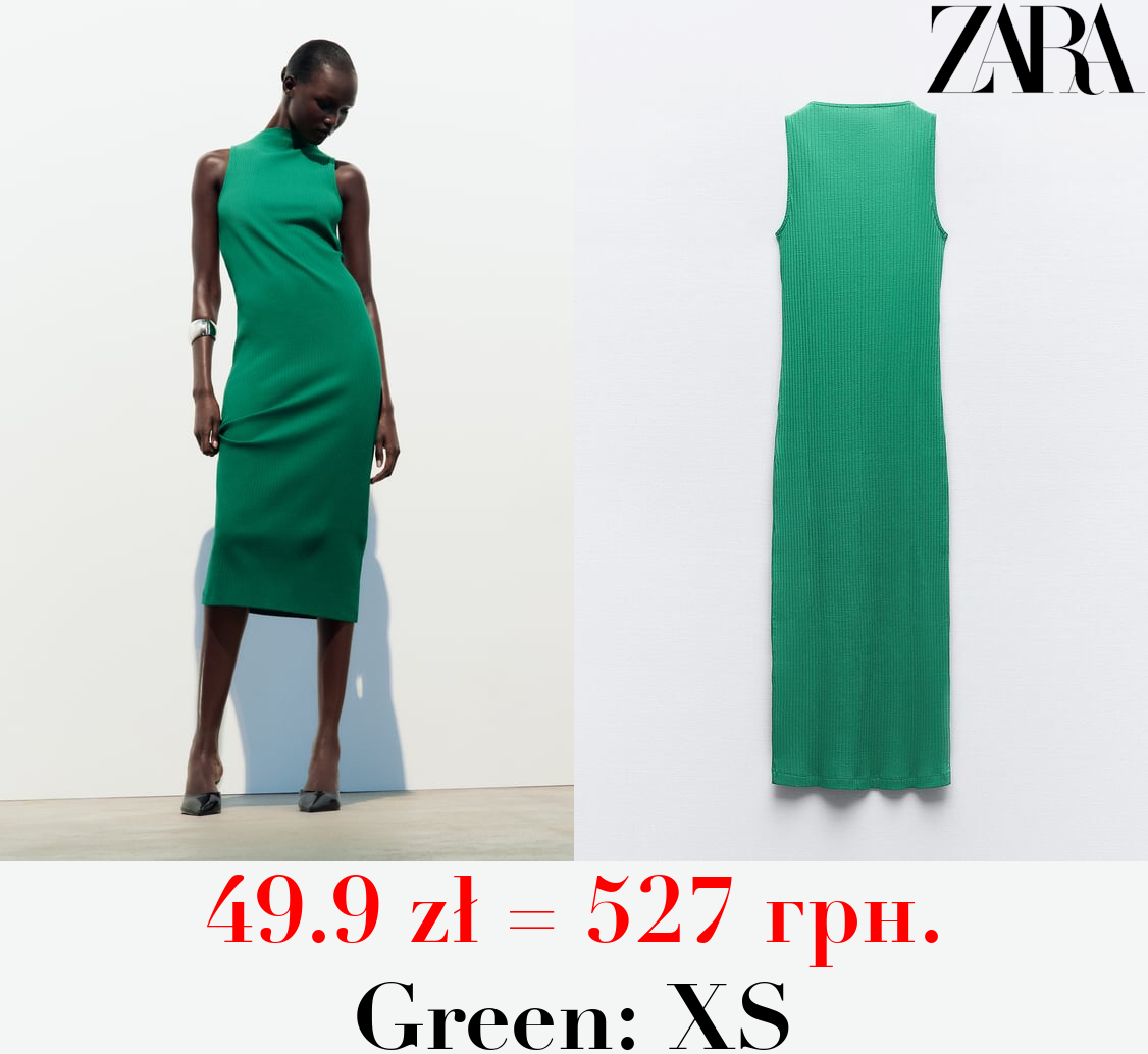 RIBBED MIDI DRESS