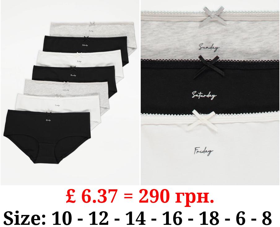 Mono Assorted Short Cut Days of The Week Knickers 7 Pack