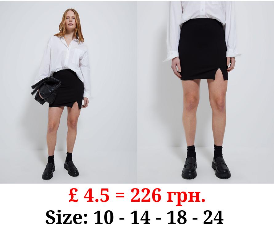 Black Ponte Mini Skirt