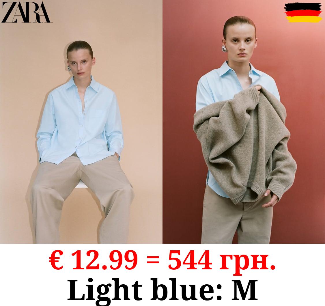 ZW COLLECTION POPLIN SHIRT WITH POCKET