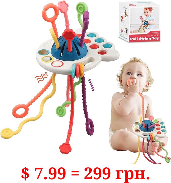 Baby Montessori Sensory Toys - Toddler Learning Activities Travel Pull String Toys - Fine Motor Skills Teething Toys - Gifts for 6 9 12 18 Month Age 1 2 3 One Two Year Old Boys Girls Infant Toys