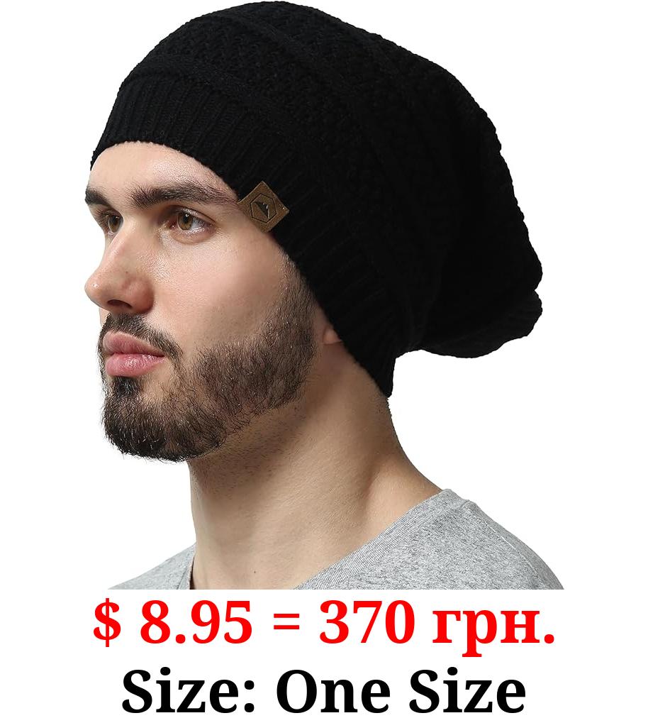 Tough Headwear Slouchy Beanie Hats for Women, Oversized Mens Beanie Hat, Knitted Beanie, Running Gear for Men,Womens Fall Hat