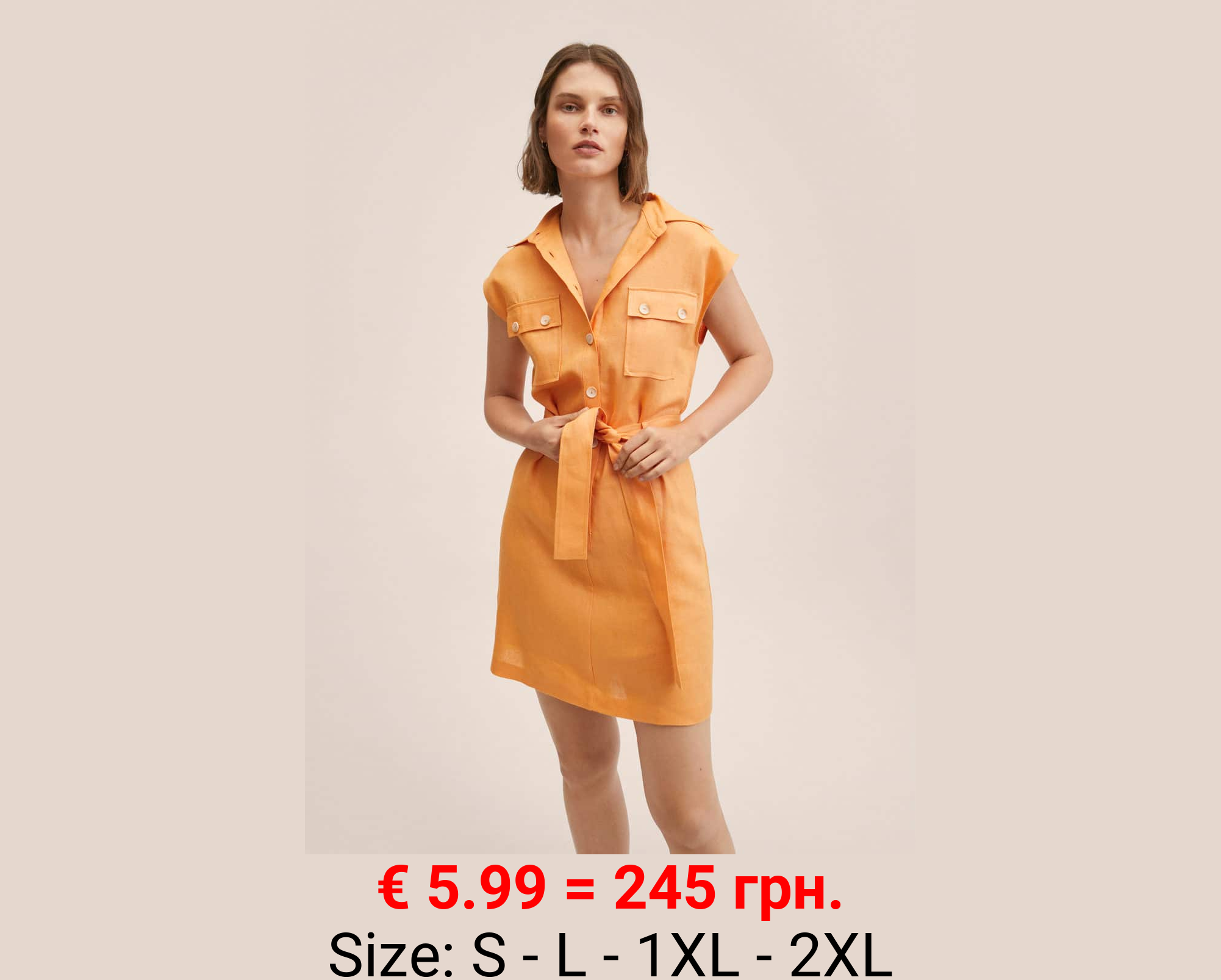 Vestido camisero 100% lino