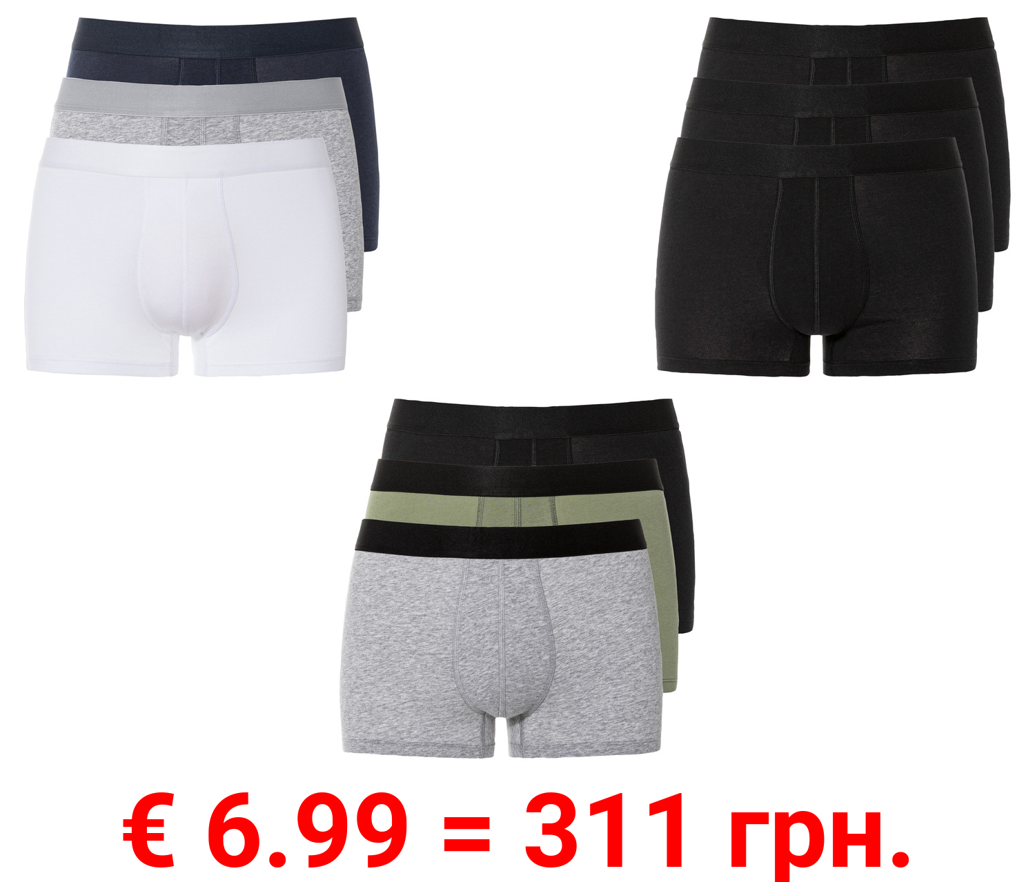 LIVERGY® Herren Boxer, 3 Stück, optimale Passform