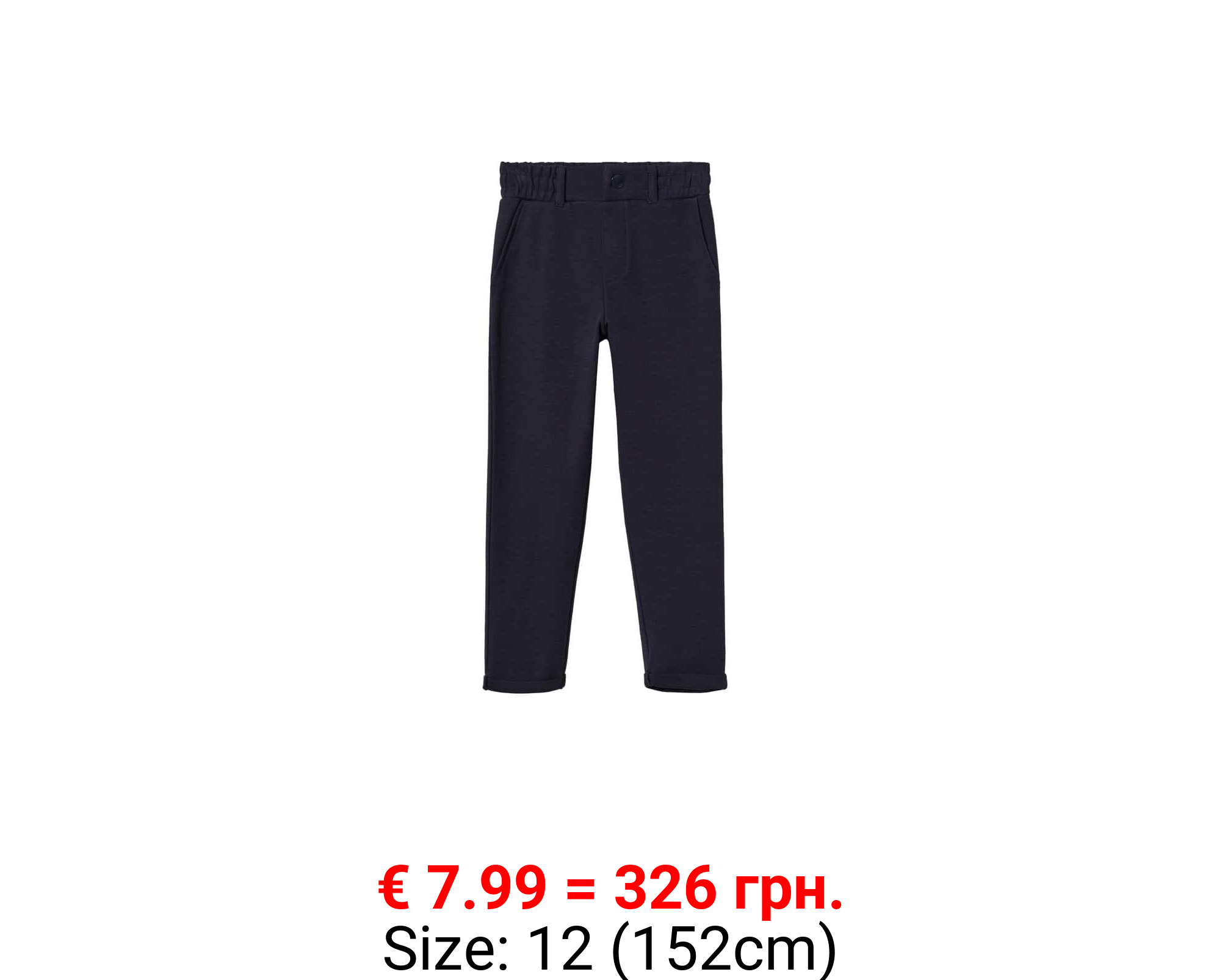 Pantalón recto cintura elástica