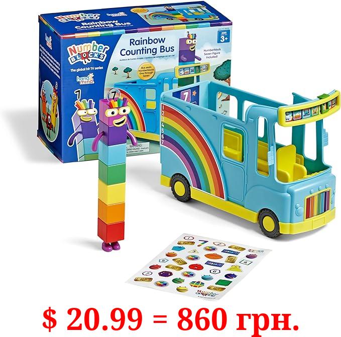 hand2mind Numberblocks Rainbow Counting Bus, Play Figure Playsets, Toy Vehicle, Toddler Action Figure Playset, Number Toys, Math Toys for Kids 3-5, Preschool Learning Toys, Birthday Gifts for Kids