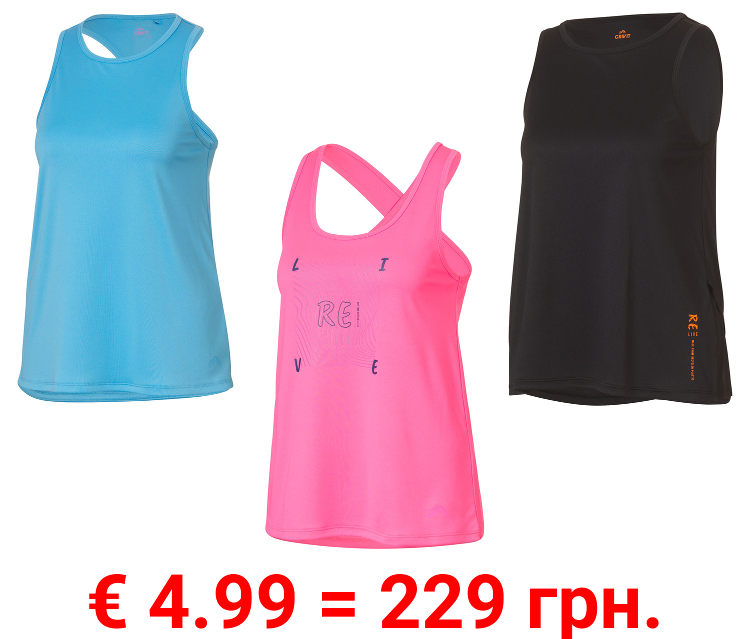 CRIVIT Damen Funktionstop, feuchtigkeitsableitend