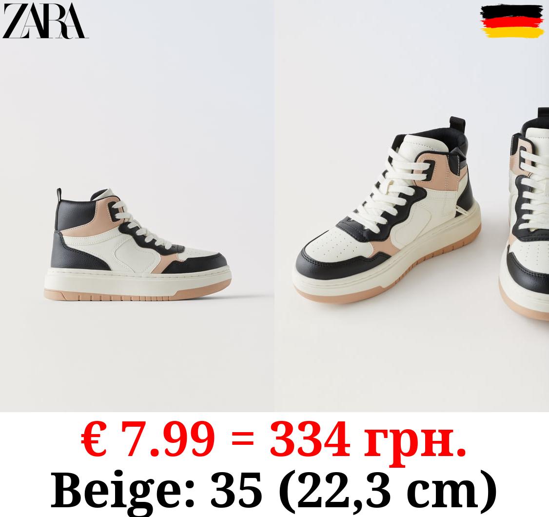 CONTRAST HIGH-TOP SNEAKERS