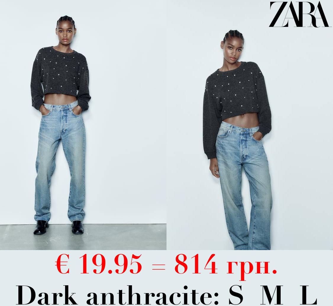 SOFT SWEATSHIRT WITH RHINESTONES