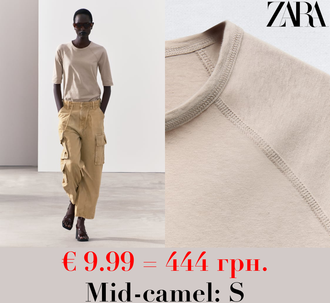 COTTON AND LINEN BLEND T-SHIRT