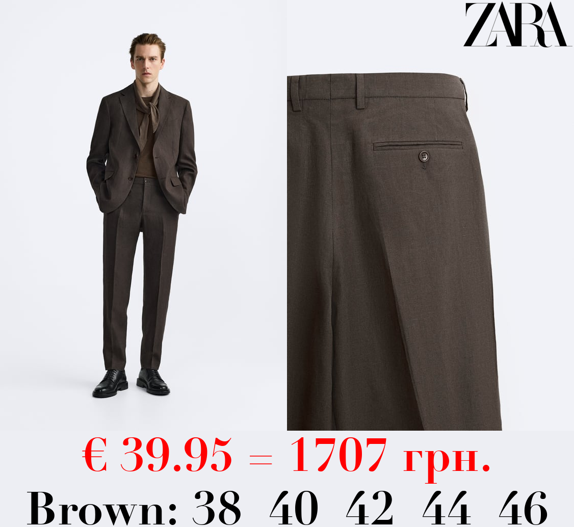 100% LINEN SUIT TROUSERS