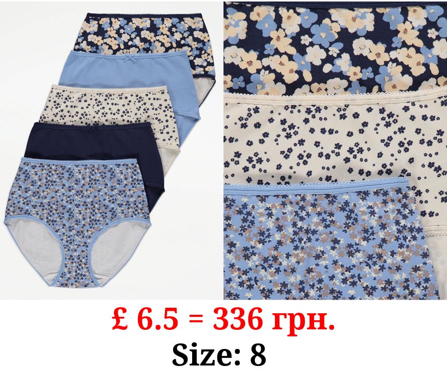 Floral Full Brief Knickers 5 Pack