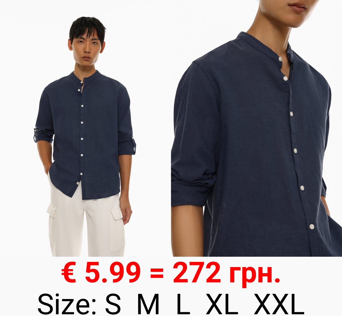 Linen-cotton blend shirt