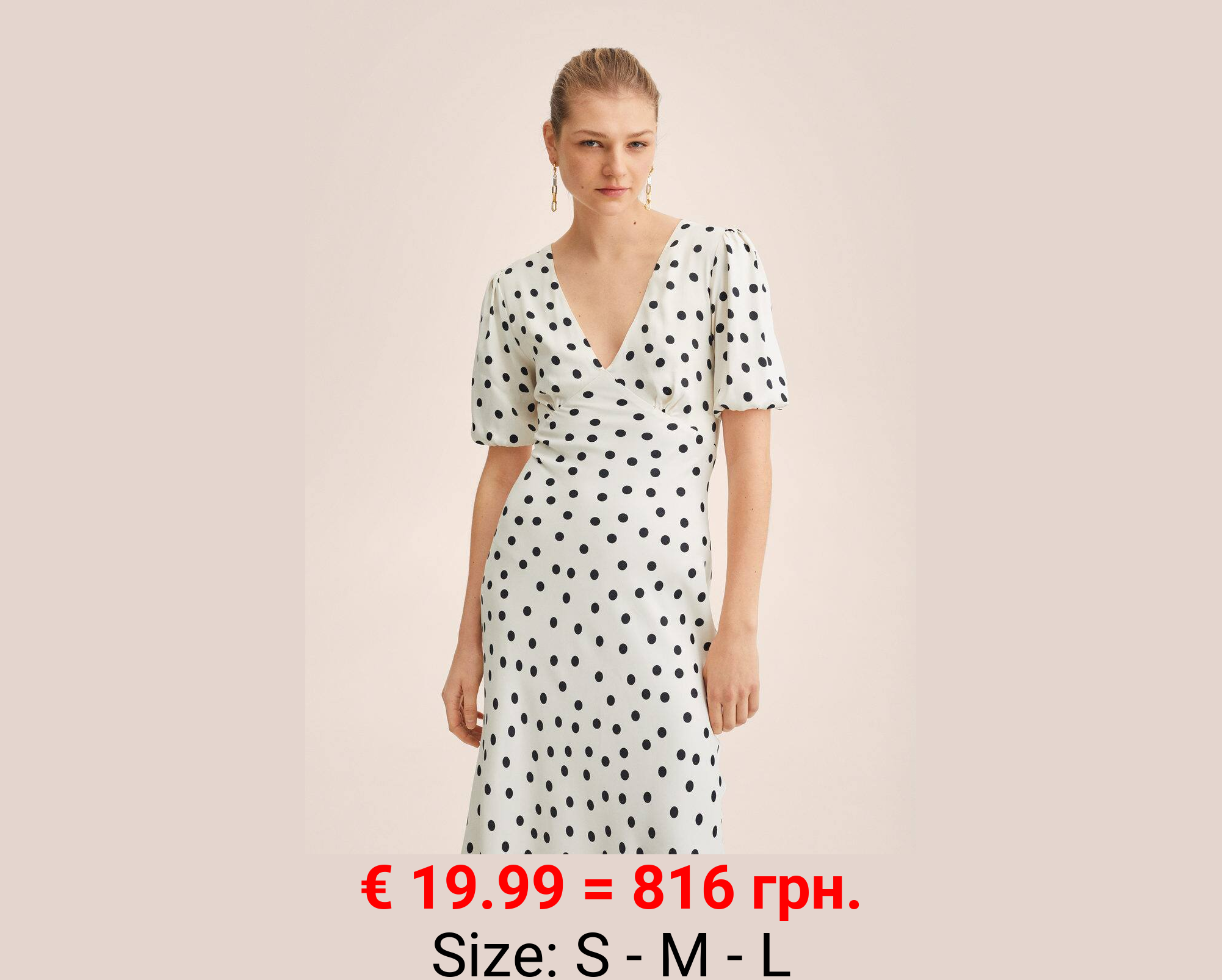 Vestido satinado lunares