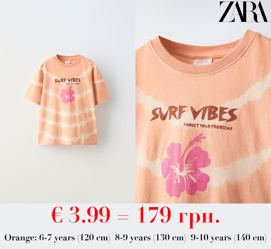 TIE-DYE T-SHIRT WITH SLOGAN
