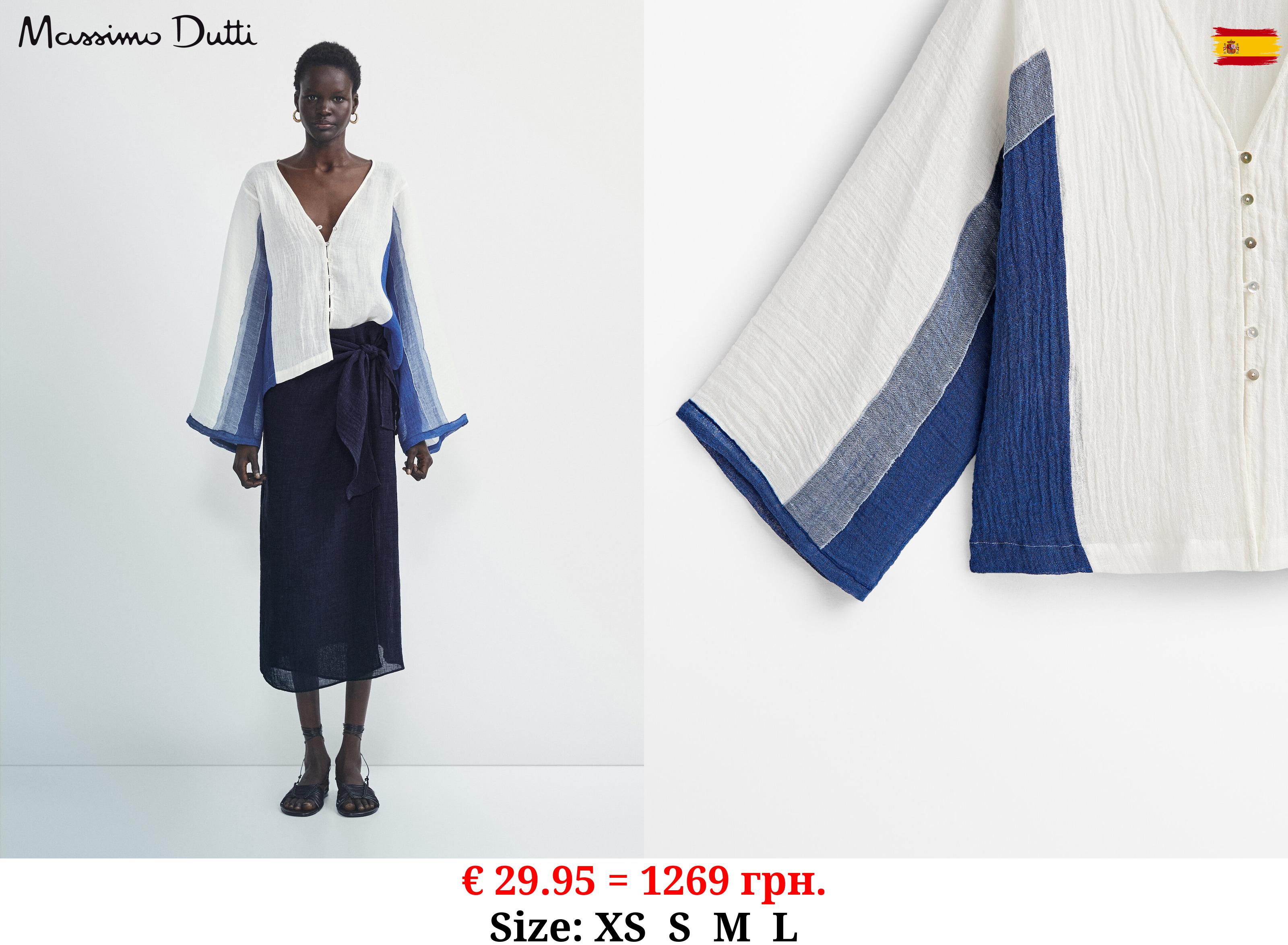 Contrast waffle-knit linen blend shirt WHITE