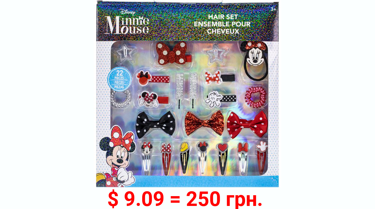 Disney Minnie Mouse - Townley Girl Hair Accessories Set for Kids Toddlers & Girls, 22 CT