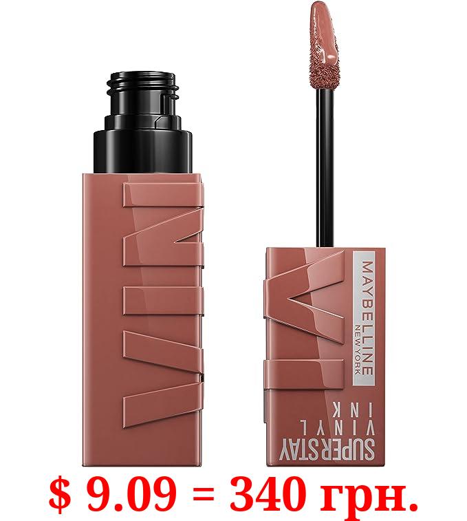 Maybelline Super Stay Vinyl Ink Longwear No-Budge Liquid Lipcolor Makeup, Highly Pigmented Color and Instant Shine, Punchy, Nude Lipstick, 0.14 fl oz, 1 Count