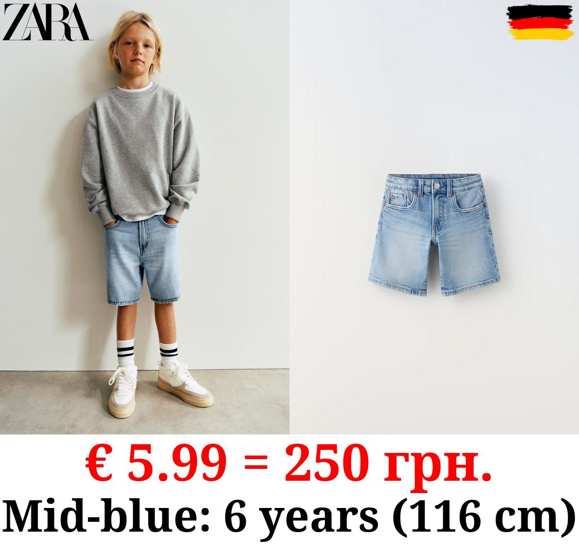 STRAIGHT FIT DENIM BERMUDA SHORTS