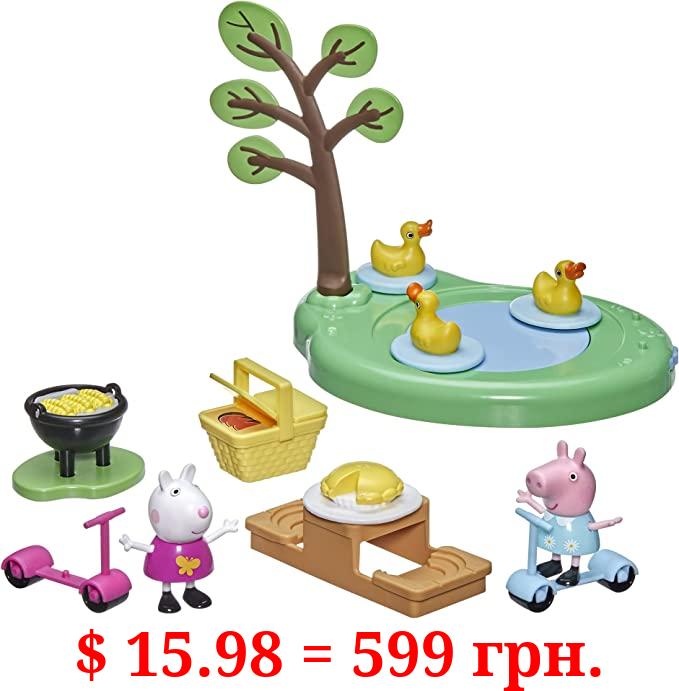 Peppa Pig Peppa's Adventures Picnic Playset, Preschool Toy with 2 Figures and 8 Accessories, for Ages 3 and Up