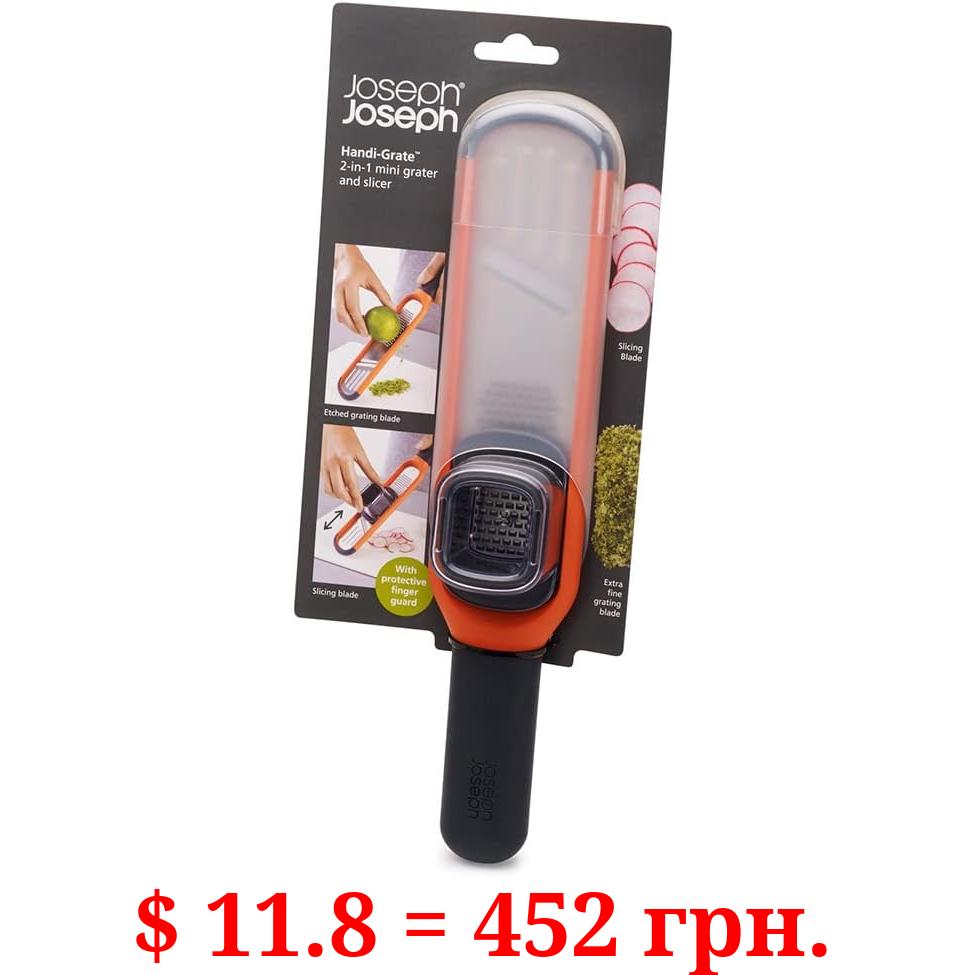 Joseph Joseph Handi-Grate 2-in-1 Grater & Slicer, Orange