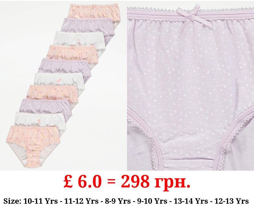 Ballerina Print Briefs 10 Pack