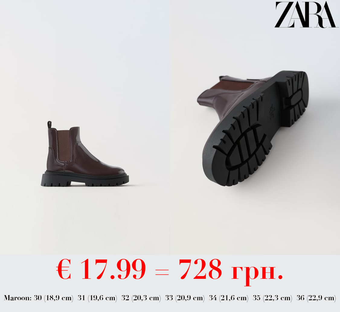 FAUX PATENT CHELSEA BOOTS