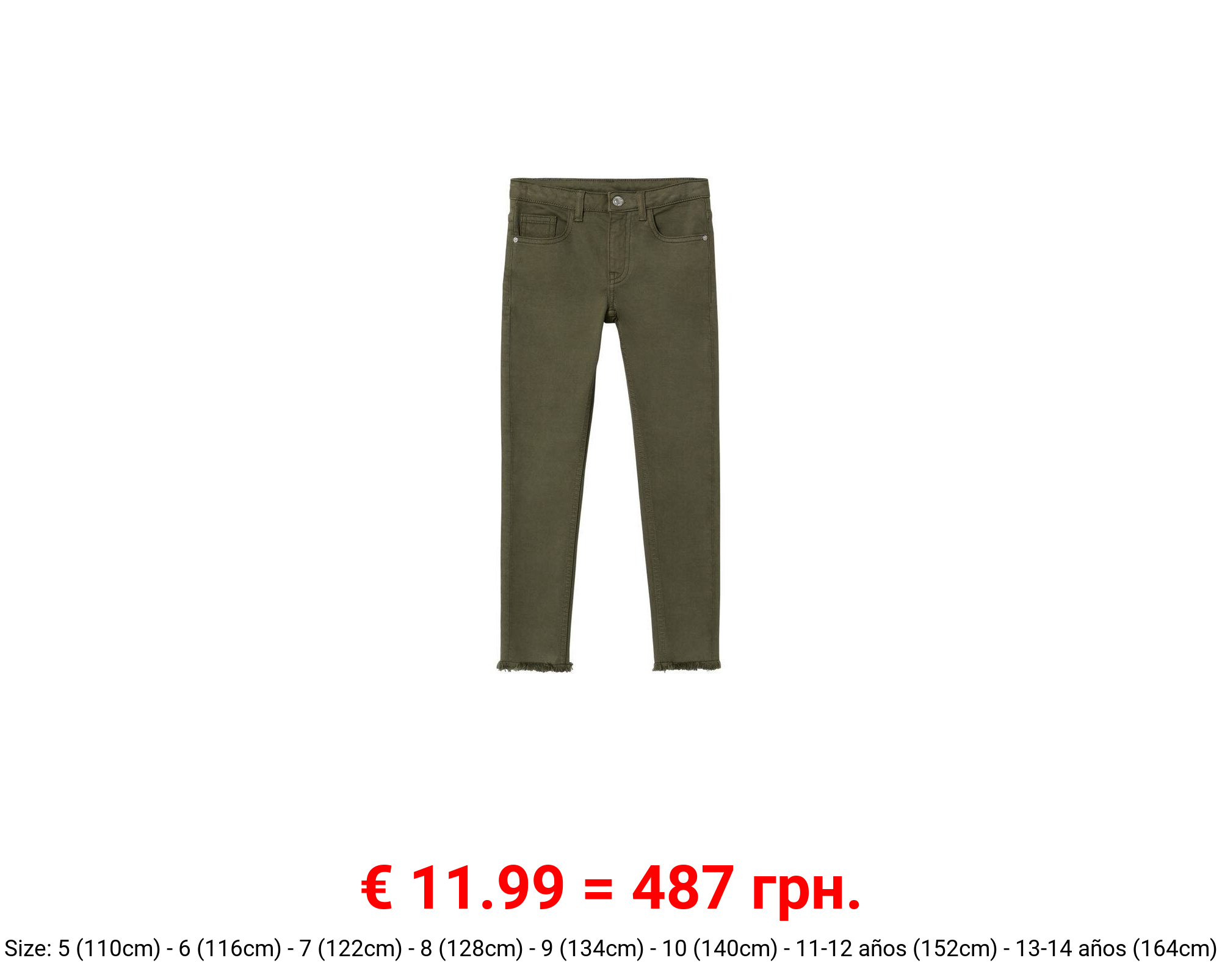 Jeans skinny bajo deshilachado