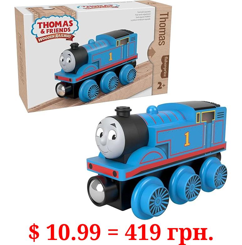 Thomas & Friends Wooden Railway Toy Train Thomas Push-Along Wood Engine for Toddlers & Preschool Kids Ages 2+ Years