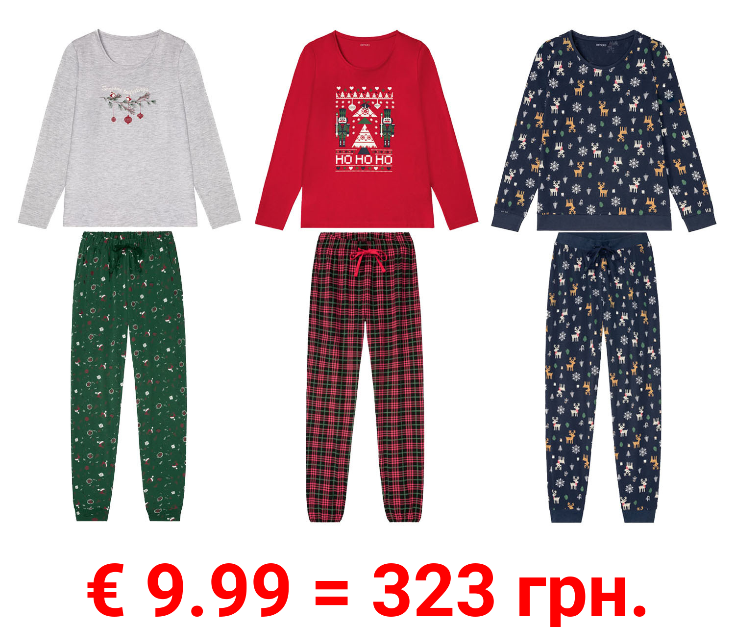ESMARA® Damen Weihnachts-Pyjama