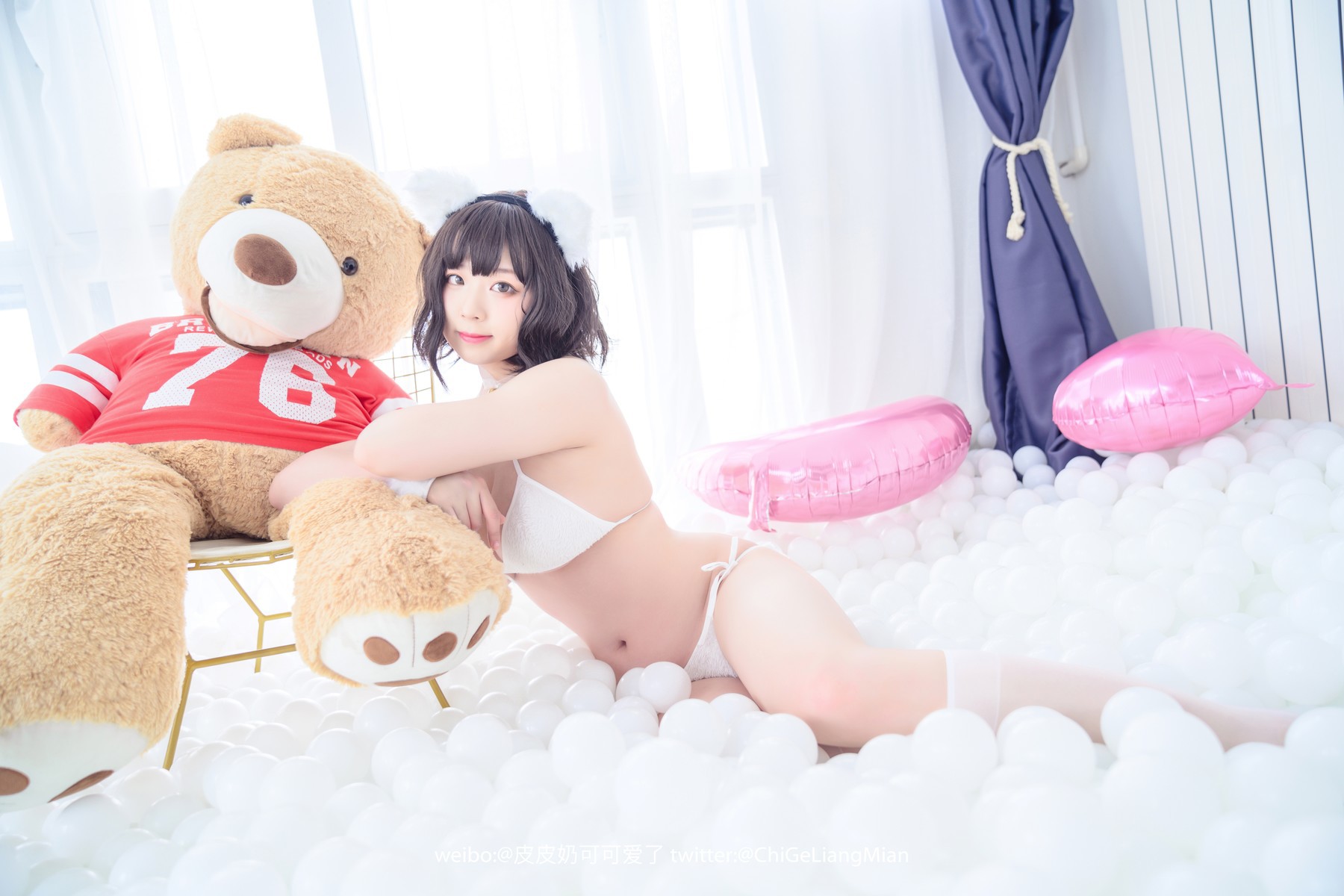 Cosplay 皮皮奶可可爱了啦 白猫 47