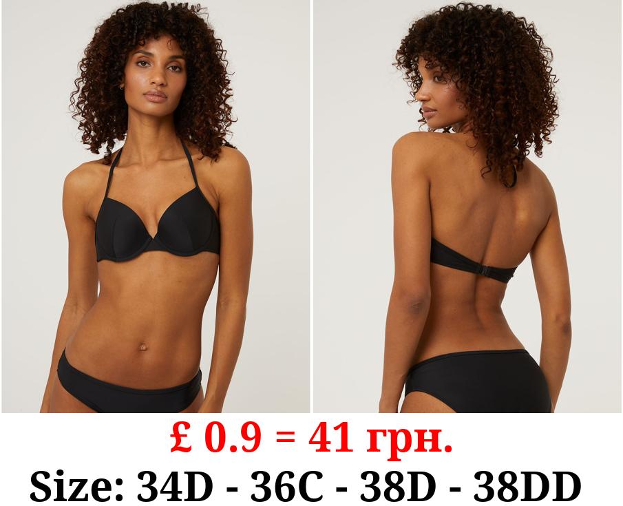 Black Halter Neck Bikini Top