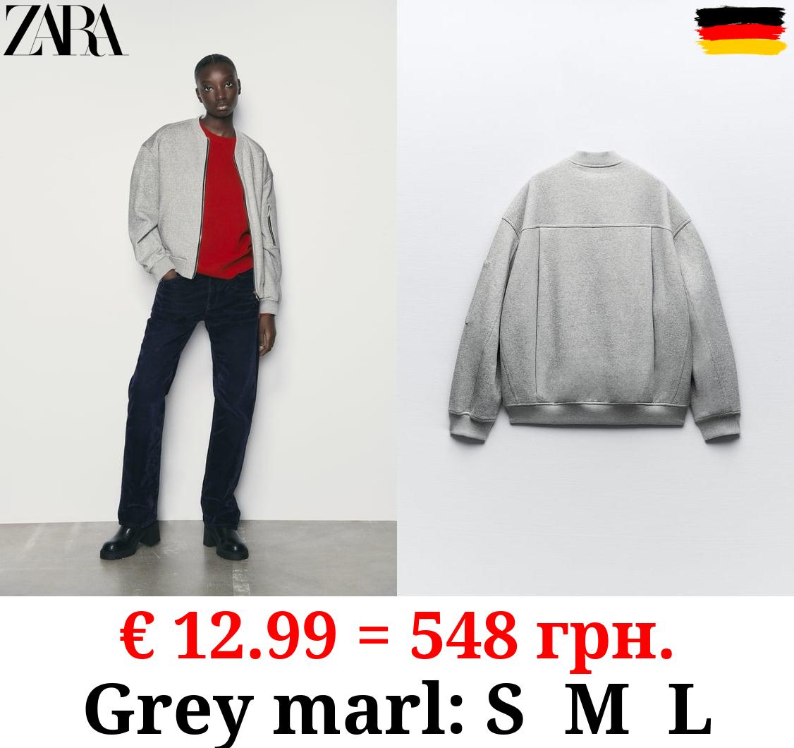 PLUSH BOMBER JACKET WITH ZIPS