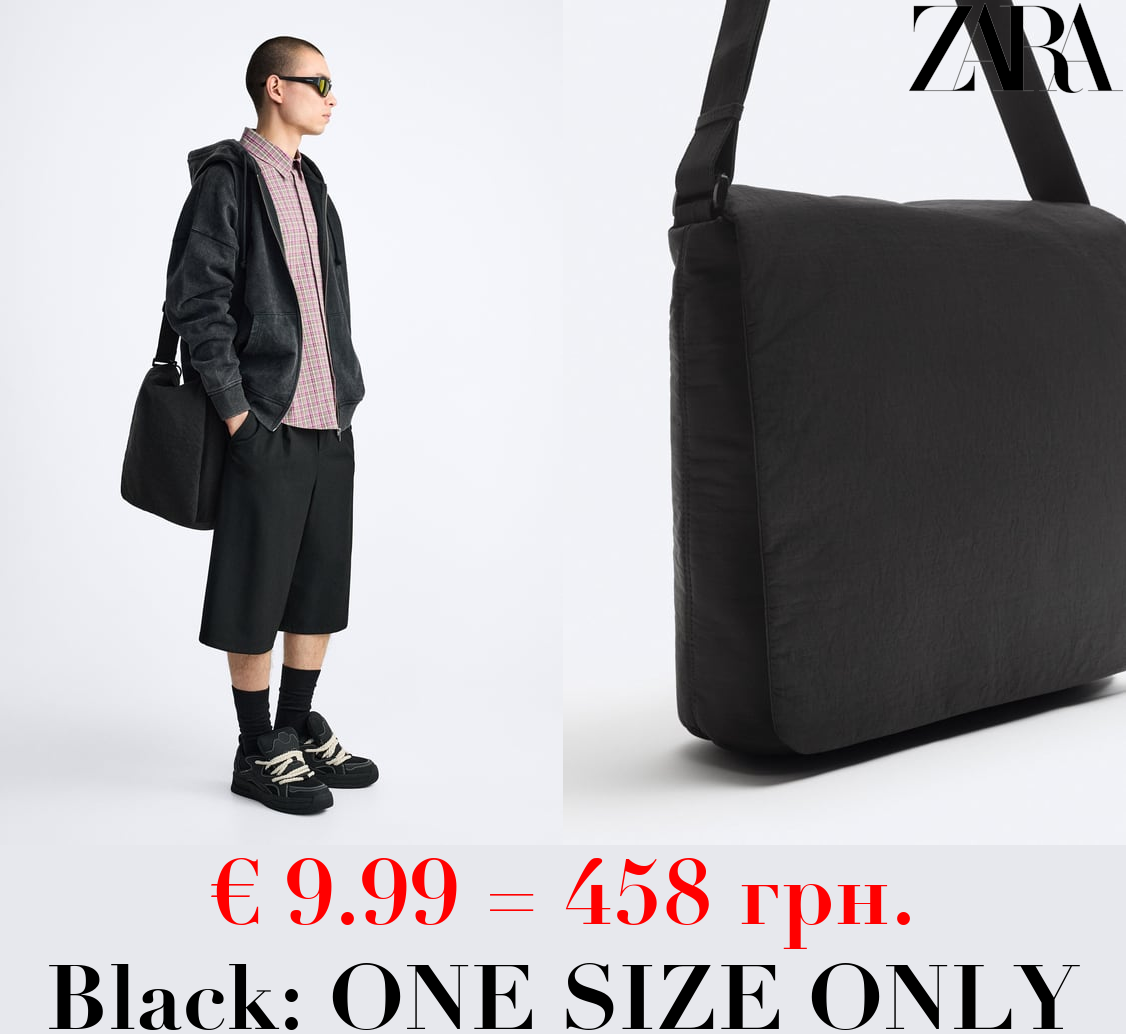 NYLON XL CROSSBODY BAG WITH FLAP