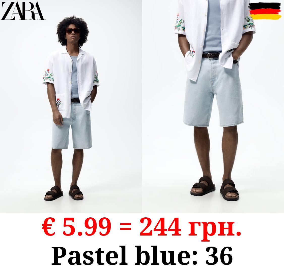 WIDE FIT DENIM BERMUDA SHORTS