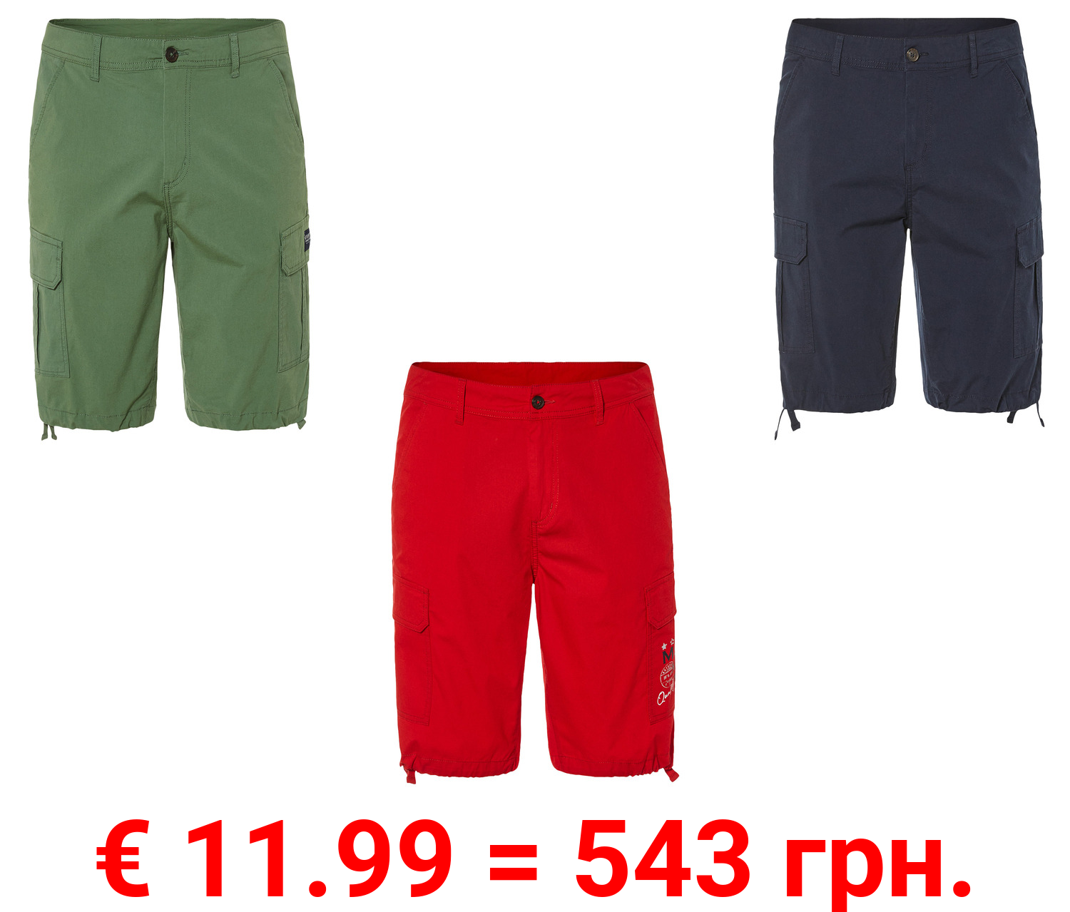 LIVERGY® Herren Cargo-Bermuda mit hohem Baumwollanteil