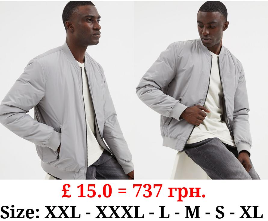 Grey Lightweight Bomber Jacket