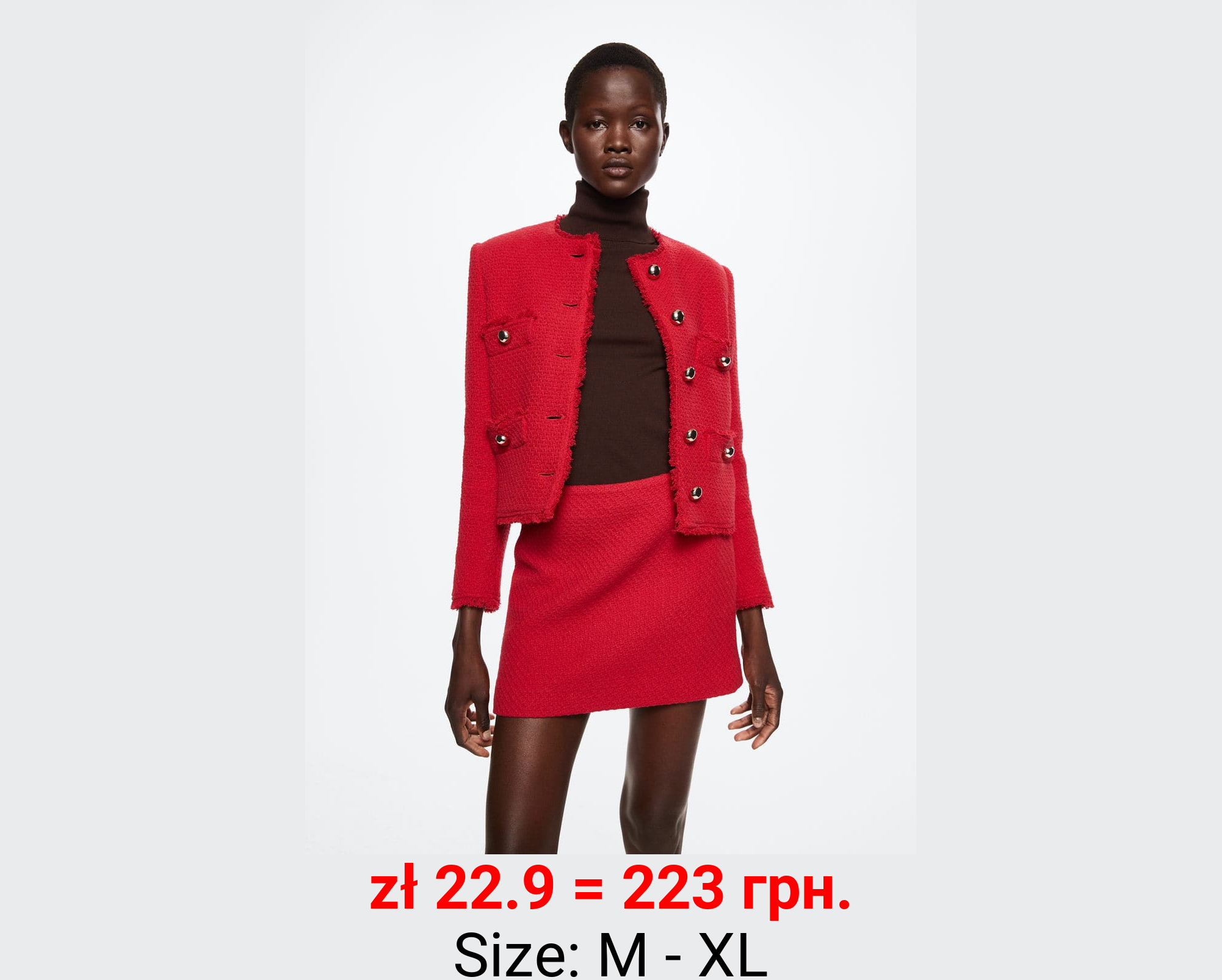 Minifalda tweed algodón