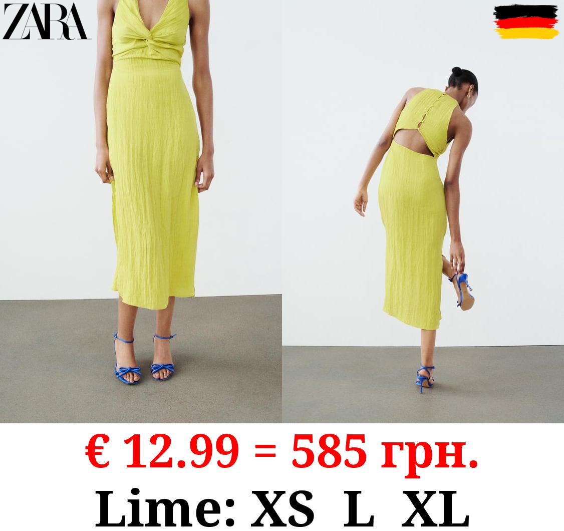 CREASED-EFFECT DRESS WITH KNOT