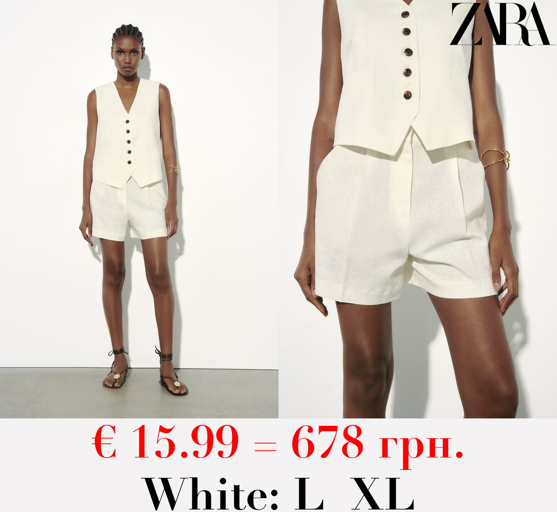 TAILORED LINEN BLEND WAISTCOAT