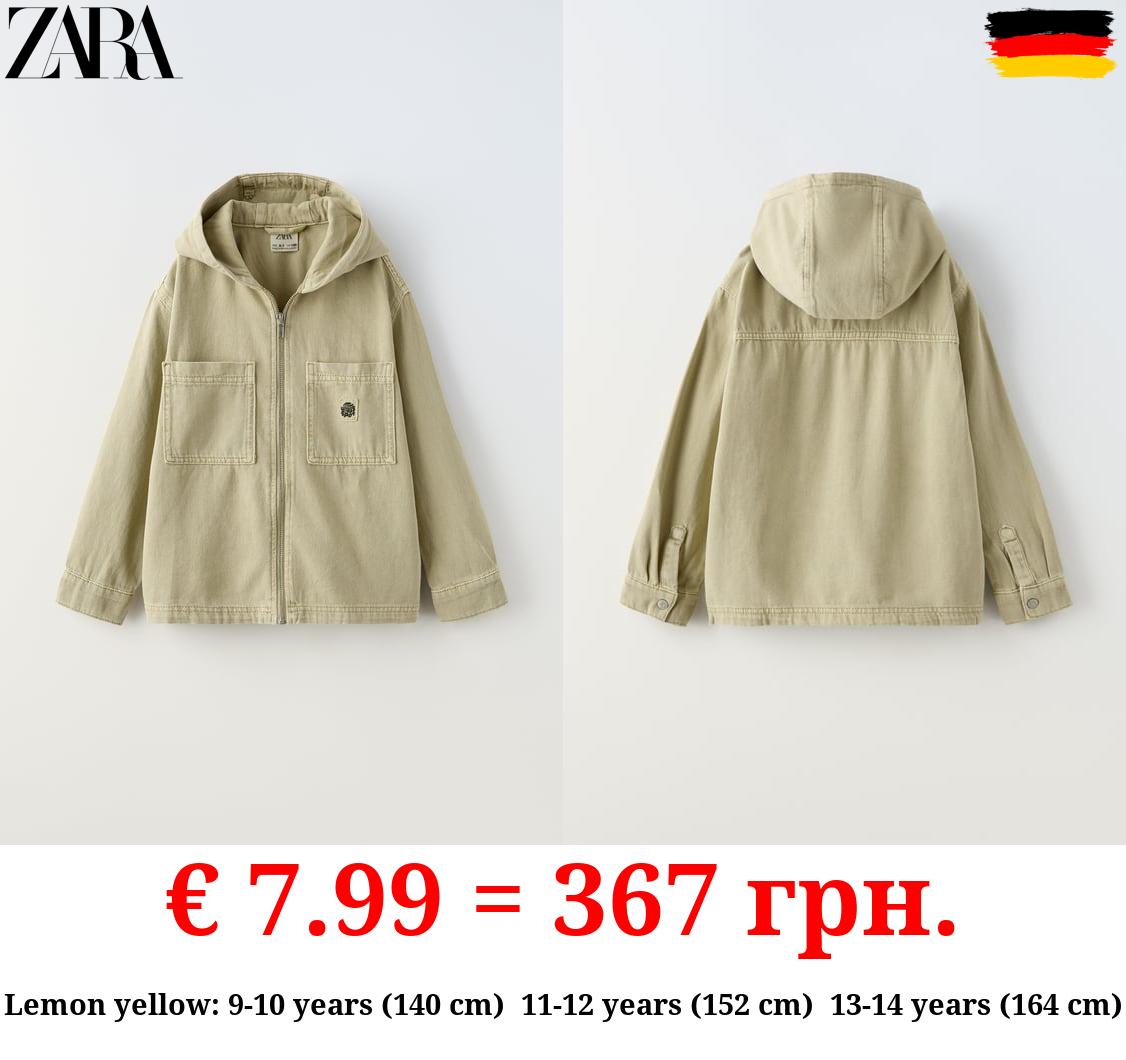 TWILL OVERSHIRT WITH HOOD