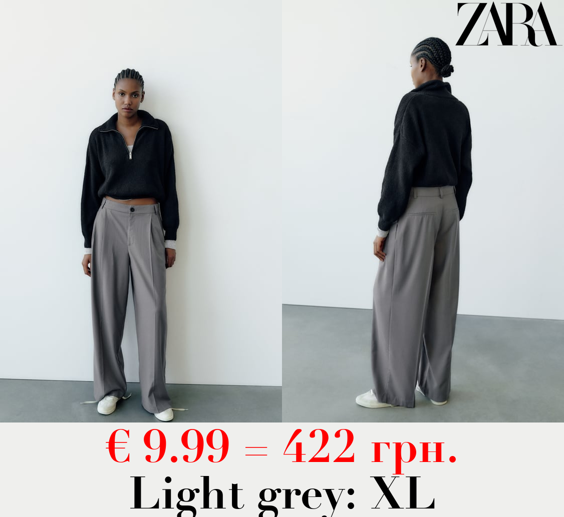 FULL-LENGTH PLEATED TROUSERS