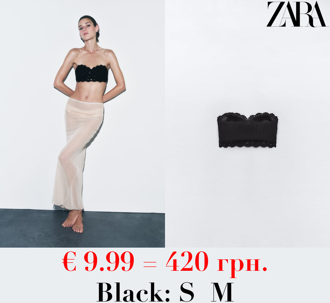 CROCHET KNIT BANDEAU TOP