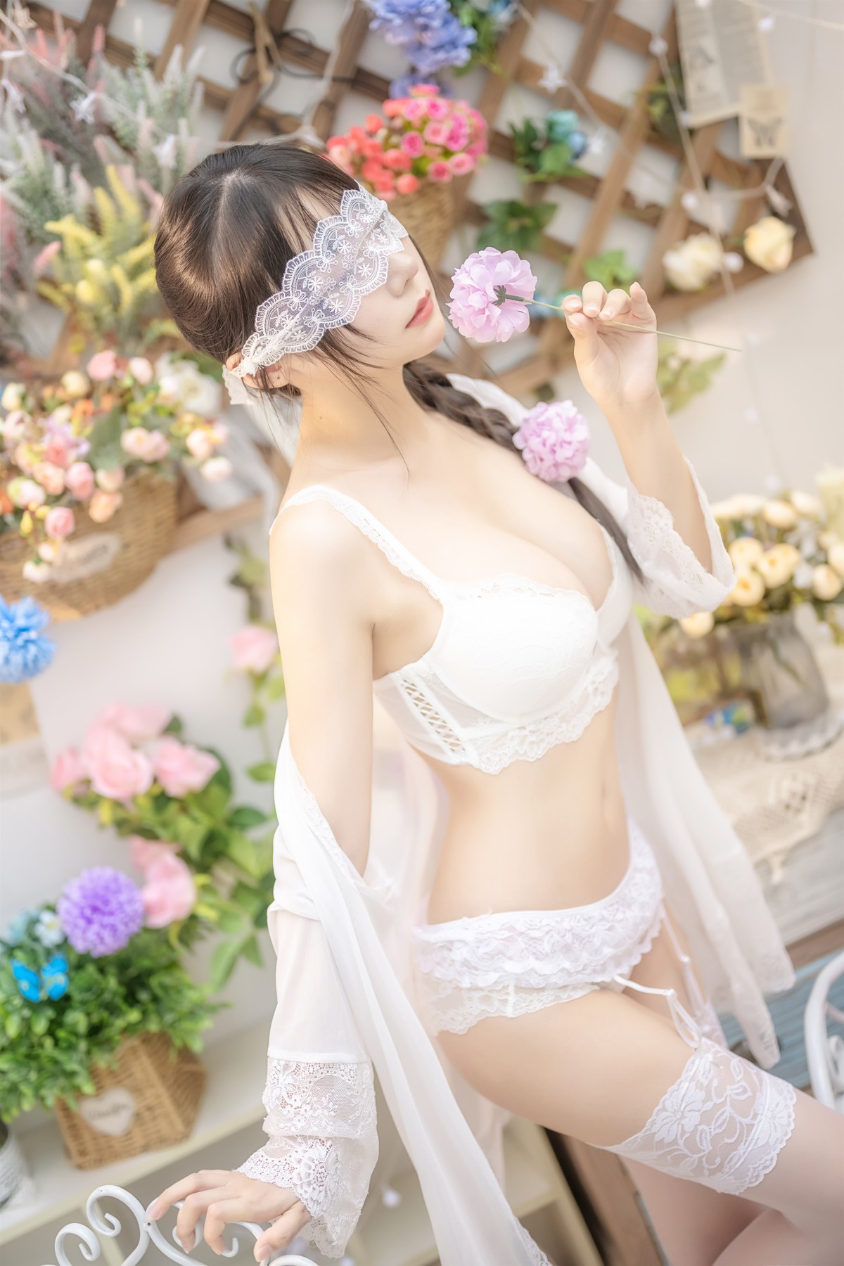 香草喵露露写真 Cosplay 白色玫瑰 9