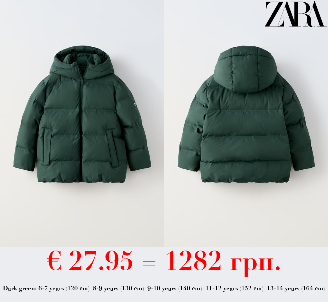 WATER-REPELLENT DOWN JACKET WITH LABEL