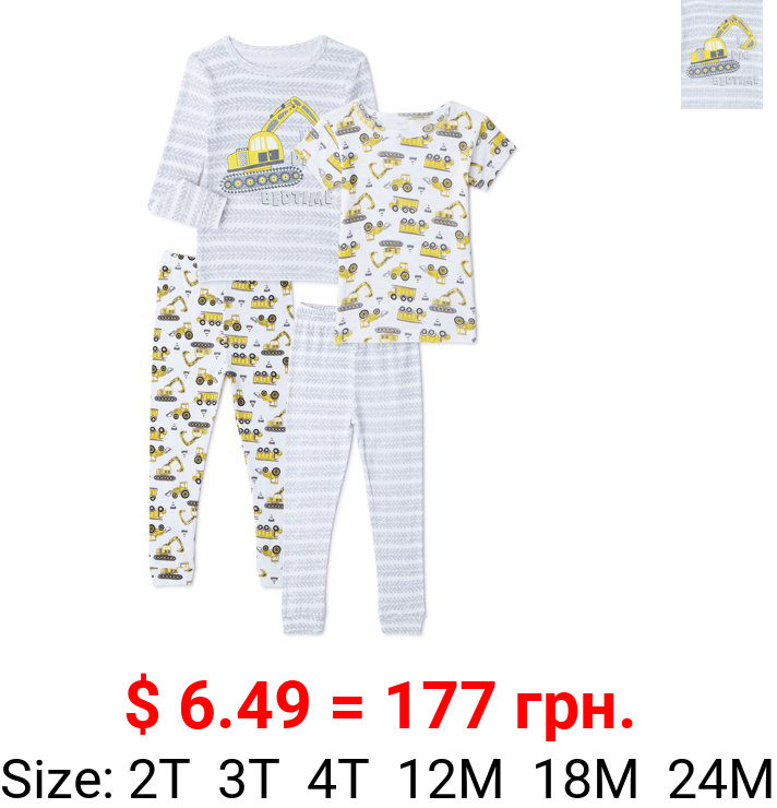 Cutie Pie Dreamers Baby Boy & Toddler Boy 4PC Tight Fit Cotton Sleep Set