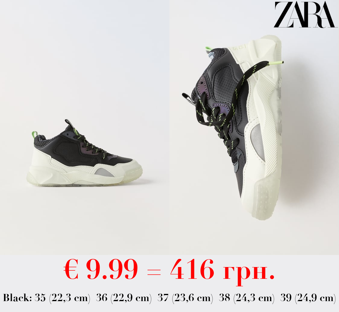 GLOW-IN-THE-DARK HIGH-TOP SNEAKERS