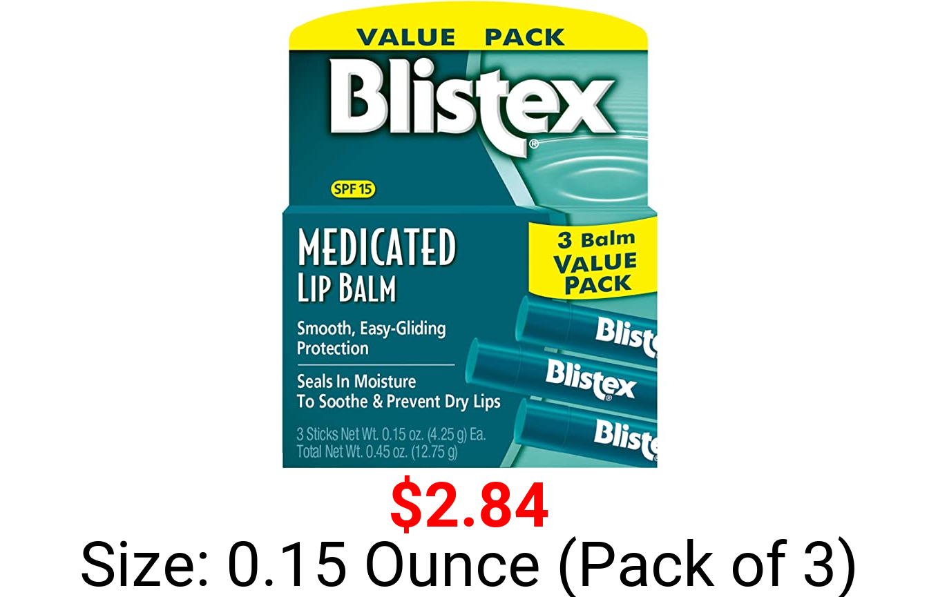 Blistex Medicated Lip Balm, 0.15 Ounce (Pack of 3)