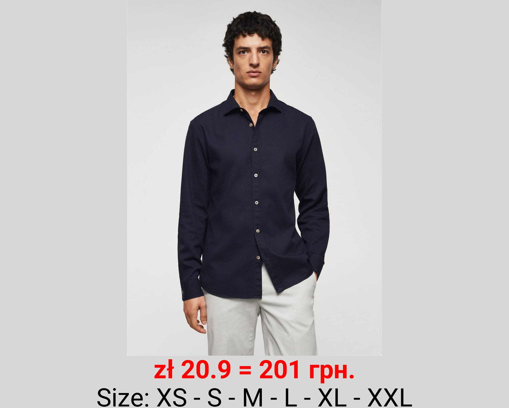 Camisa slim fit algodón estructura