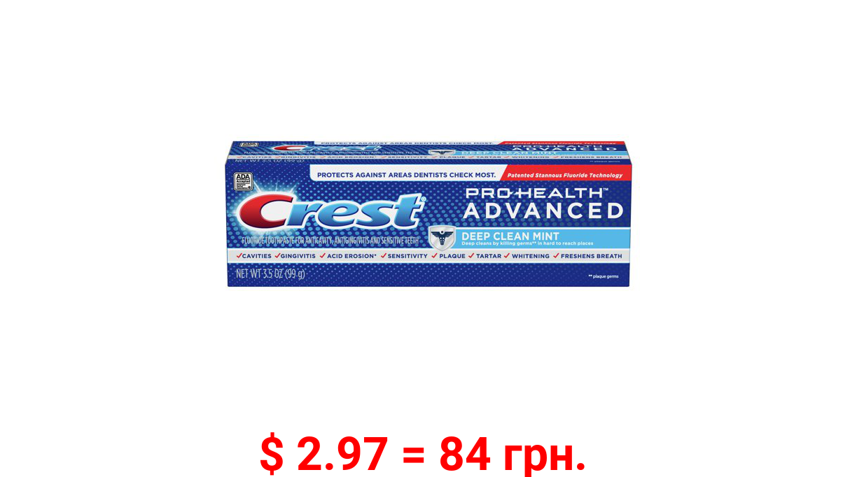 Crest Pro Health Advanced Deep Clean Toothpaste, Mint, 3.5 oz